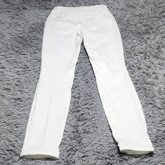 H&M Skinny Jeans Womens Size 4 Straight Leg Mid Rise Stretch Casual Pants White - Picture 2 of 13